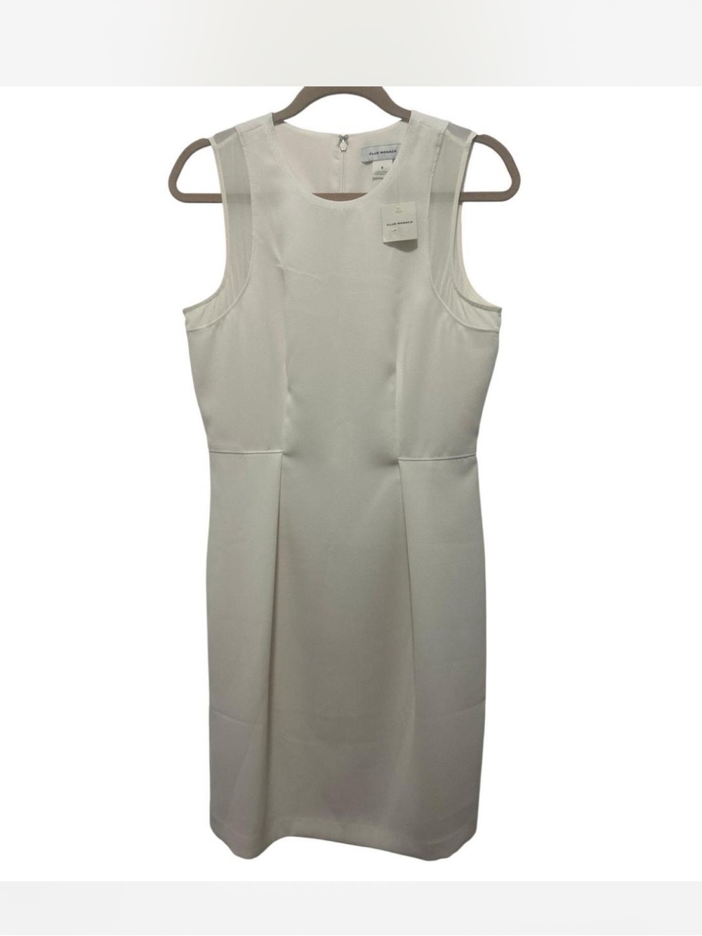 Club Monaco Cream Ohwen Sleeveless Sheath Dress Size 12 - Picture 4 of 6